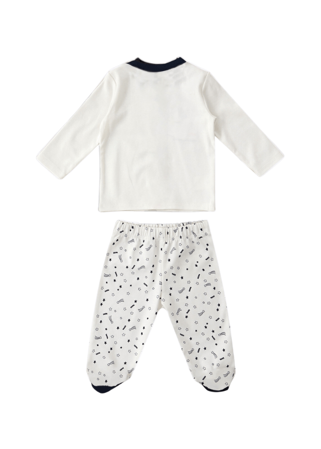 AnneBebe - Set 3 piese Baietei, Bluza Crem, Pantaloni si Fes USB1419 Us Polo Assn