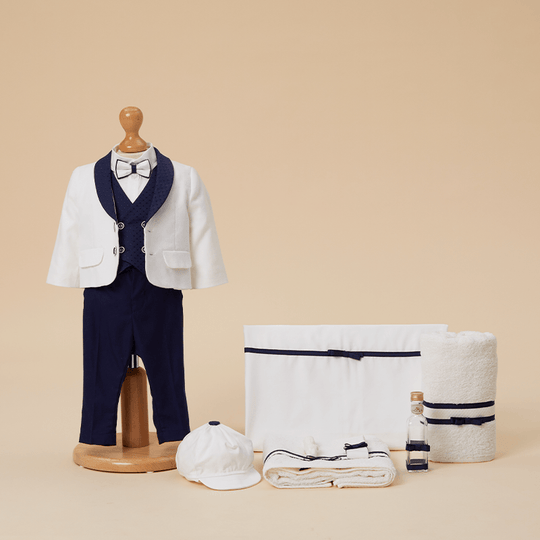 Set Botez Baieti Bennie 2 Piese, Costum si Trusou Personalizat AnneBebe