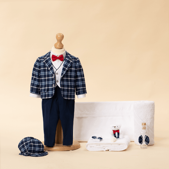 Christening Set for Boys Jacob 2 Pieces, Suit and Suit Personalized AnneBebe
