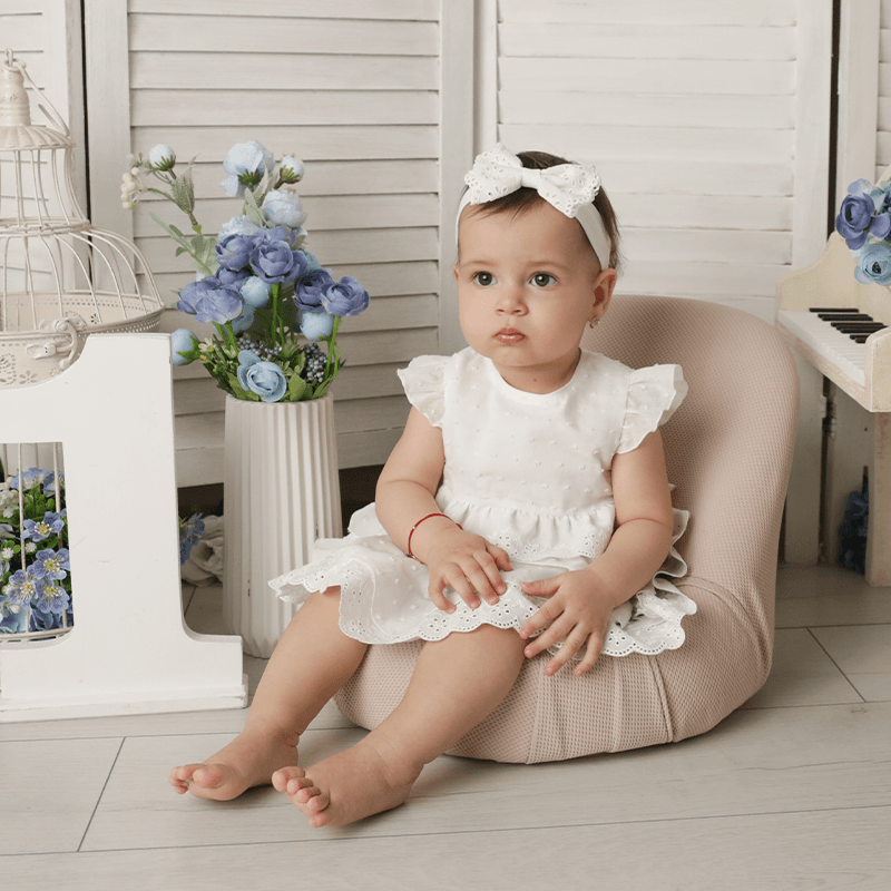 AnneBebe - Set Ivory Bluzita Cu Fustita Chilotel Broderie Casual Fetite AnneBebe