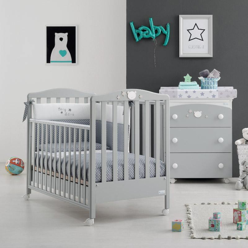 Set Lenjerie Bumbac Pentru Patut Bebelusi 3 Piese Baby Dream Azzurra - Camera Bebelusului
