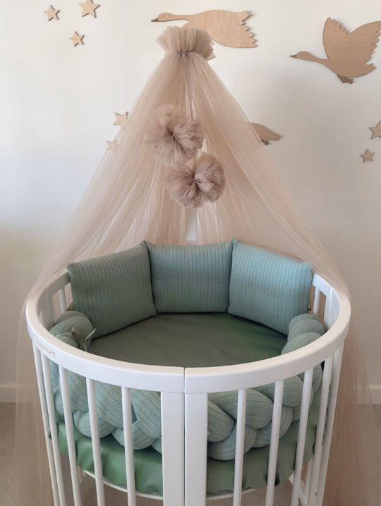 Crib Bedding Set 60x120 cm Satin Platinum Green Ingvart