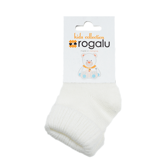 Sosete Albe Bumbac Bebelusi cu manseta NNY Ro-Galu