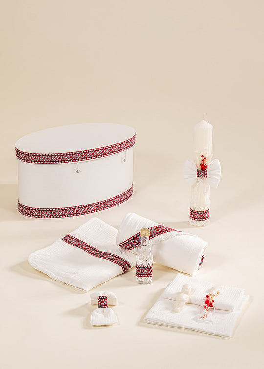 Baptism Set Ivan 3 Pieces Candles Trunk Personalized Baptism Chest AnneBebe