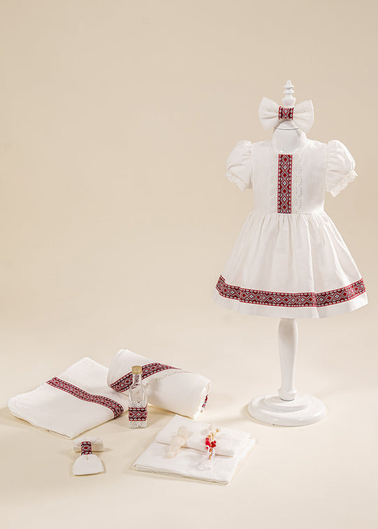 Set Botez Ava 2 Piese Rochie si Trusou Personalizat AnneBebe