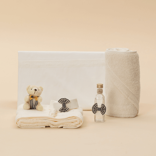 Trusou Baieti Aryan Crem Ursulet Cu Dungi Gri AnneBebe