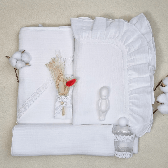 Trusou Crem Muselina Personalizabil Botez Fetite AnneBebe