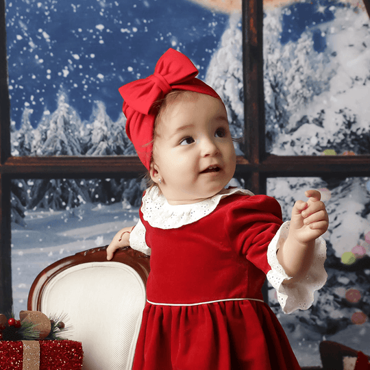 Turban Tricot Rosu Cu Funda Fetite AnneBebe