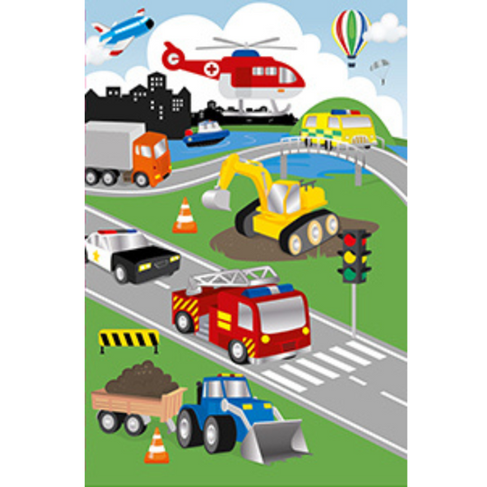 Felicitare Baietei Bebelusi Masinute 12x18 cm