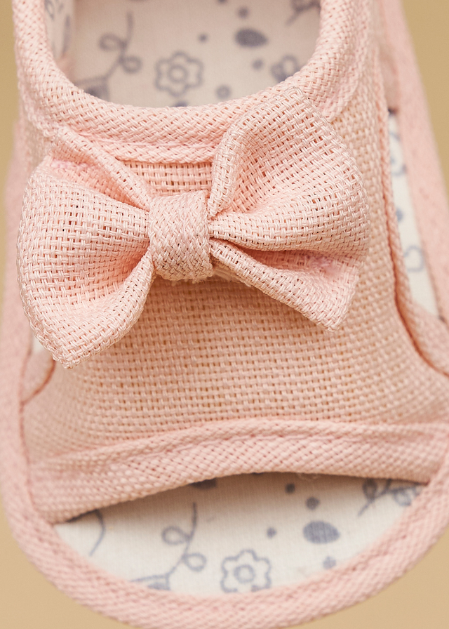 Sandale din Bumbac Roz cu Funda pentru Fetite 231226 Sinderella - Camera Bebelusului