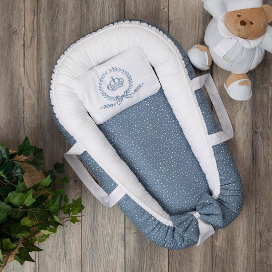 BabyNest Arian Organic Cotton Grey Petrol Peaks Cream AnneBebe