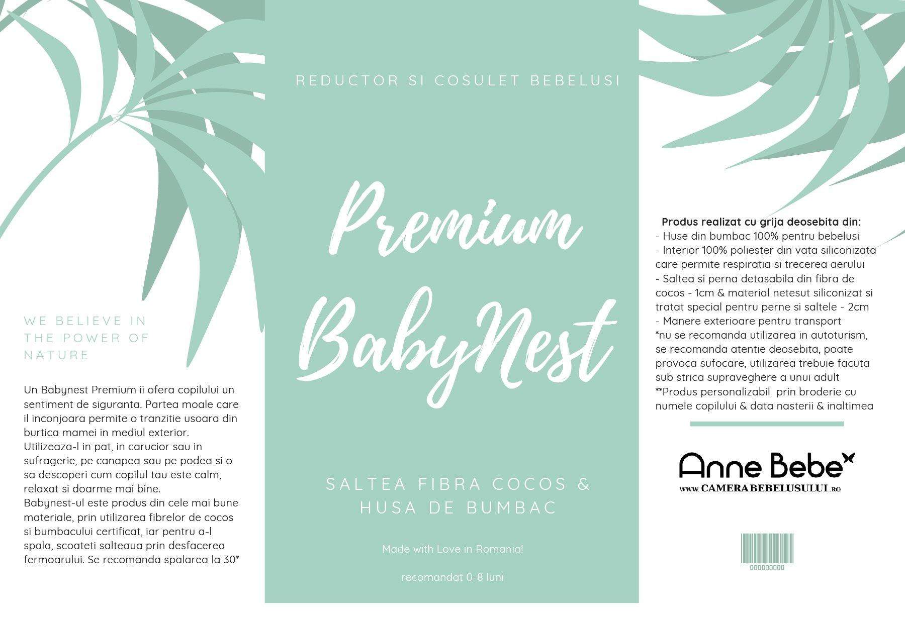 BabyNest Fetite Maria Premium Roz Cu Saltea De Cocos - Camera Bebelusului