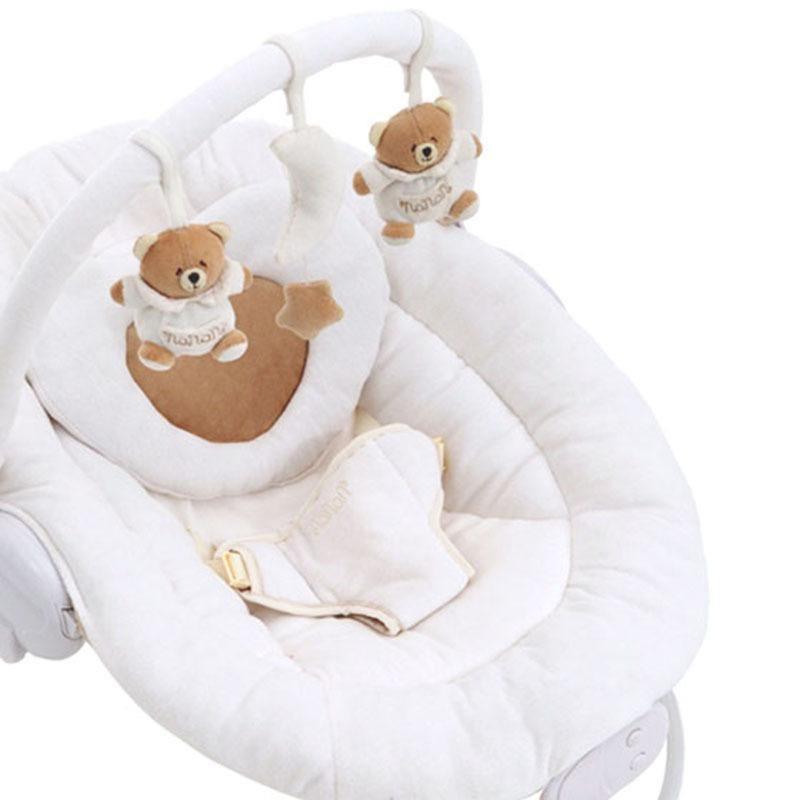 Balansoar si scaun pentru bebelusi si copii cu sunete si vibratii 0 - 9 kg Nanan Tato Alb 39065 - Camera Bebelusului