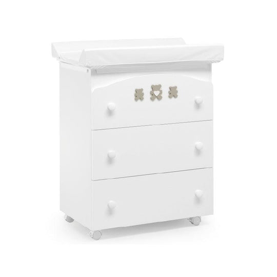 Comoda bebe 3 Setare Cadita Detasabila si Masuta Infasat Molly Alb & Crem