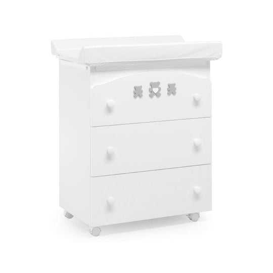 Comoda bebe 3 Setare Cadita Detasabila si Masuta Infasat Molly Alb & Gri