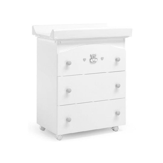 Comoda bebelusi Multifunctionala Charly Alb & Gri cu sertare depozitare