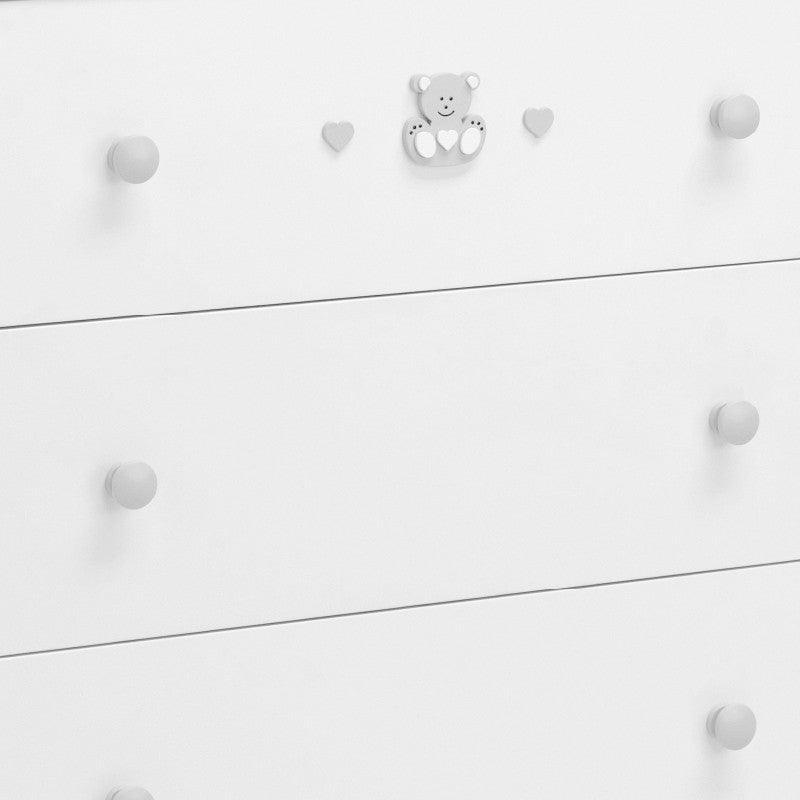 Comoda bebelusi Multifunctionala Charly Alb & Gri cu sertare depozitare - Camera Bebelusului