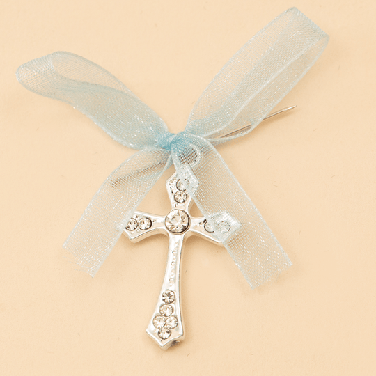 Marturii Botez Bebelusi Cruciulita Funda Tull Bleu