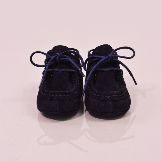 Baby Fox 3014 Navy Blue Leather Moccasins for Boys