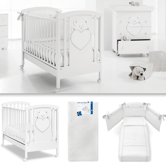 Pachet mobila 3 piese Lulu Patut + Saltea + Set Textil Protectie