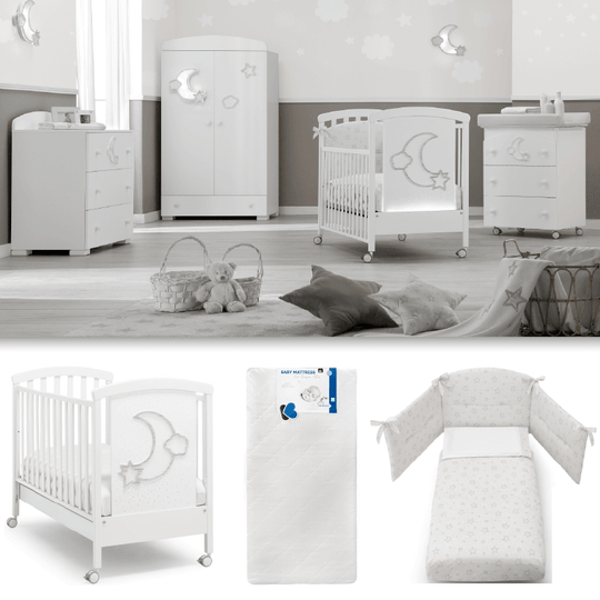 Furniture package 3 pieces Moon Wifi Bed + Mattress + Textile Protection Set 