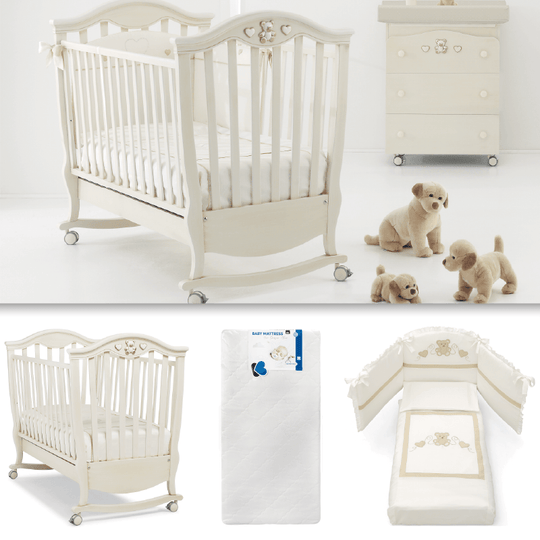 Pachet mobila 3 piese Patut + Saltea + Set Protectie Brigette