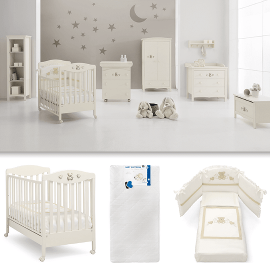 Pachet mobila 3 piese Patut + Saltea + Set Protectie Tippy Jolie