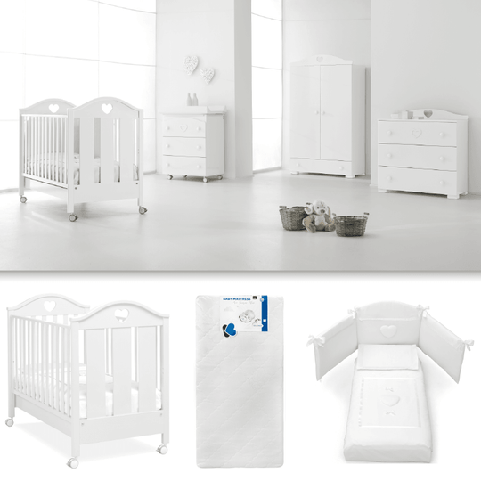 Pachet mobila 3 piese Patut + Saltea + Set Textil Protectie Dolce