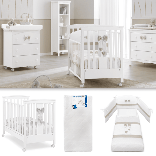 Pachet mobila Lilli 3 piese Patut + Saltea + Set Textil Protectie