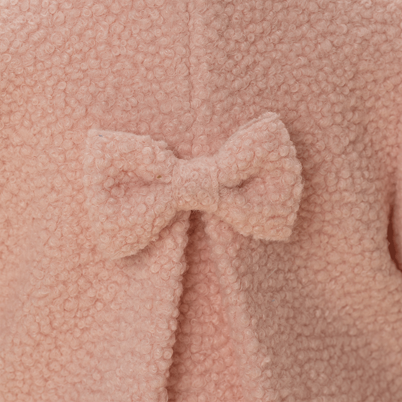 Palton Bucle Roz Cu Fundita Fetite AnneBebe - Camera Bebelusului