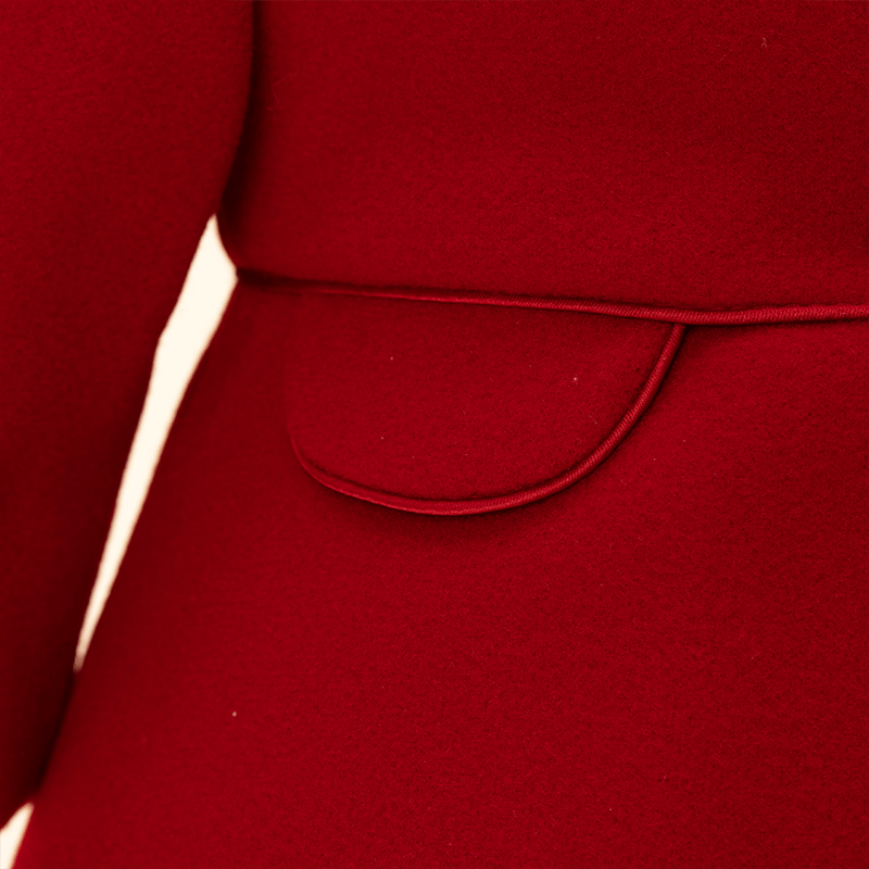 Palton Rosu Cu Model Clos Fetite AnneBebe - Camera Bebelusului