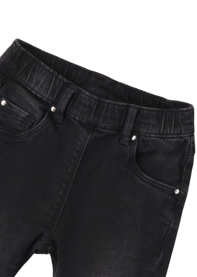 Pantaloni Evazati Denim pentru Fete, Negrii 7306 Sarabanda - Camera Bebelusului