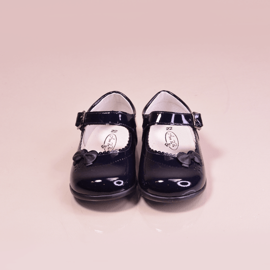 Pantofi Bleumarin Lac Piele Cu Bareta Bebelusi Fetita Leon 25765