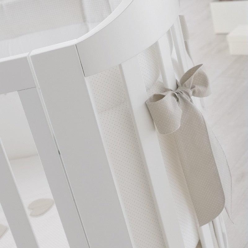 Patut bebelusi Oval Ariel alb cu saltea inclusa Design Italian Alb Lemn de Fag - Camera Bebelusului
