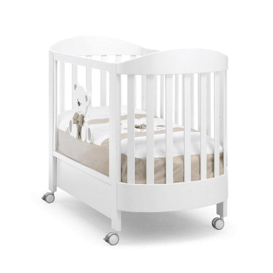 Дитяче ліжечко Oval Tato з матрацом в комплекті Italian Design White Beech Wood White &amp; Cream 