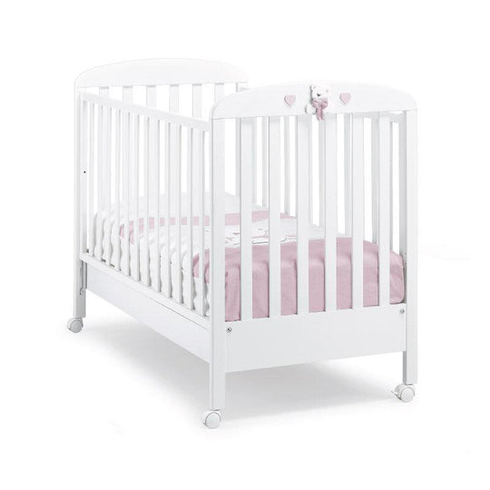 Patut Fetite Tatino Erbesi Design Italian cu sertar si laterala culisanta Alb & Roz