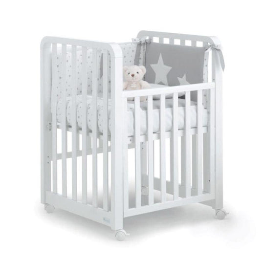 Дитяче ліжечко-трансформатор 9 в 1 з білого буку Glam з матрацом і комплектом постіль Azzurra 