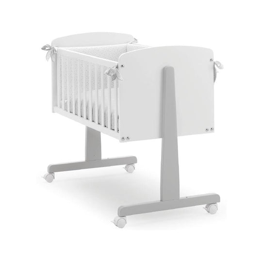 Спільне ліжко Ninna Біло-сірий матрац і білизна в комплекті Erbesi Italia 