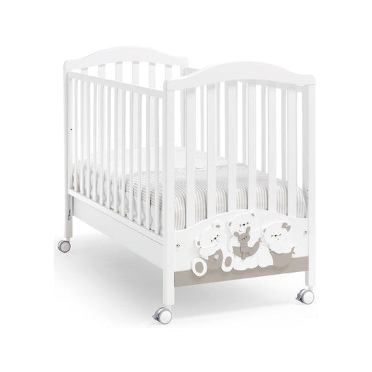 Ліжко Italia Mirtillo Luxury Design з плюшевими ведмедиками з біло-кремової деревини бука Erbesi Italia 