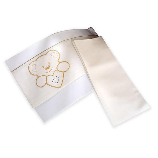 Комплект бавовняної білизни для дитячого ліжечка 3 предмети Soffio Ivory Azzurra