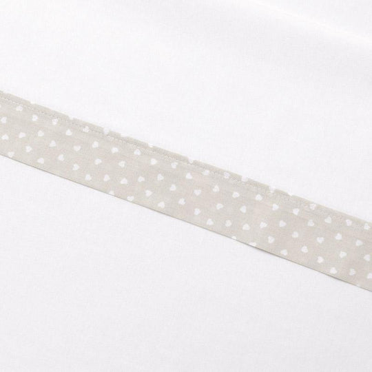 Cotton Linen Set For Co-Sleeping Cot Ninna Erbesi Cuoricini Cream