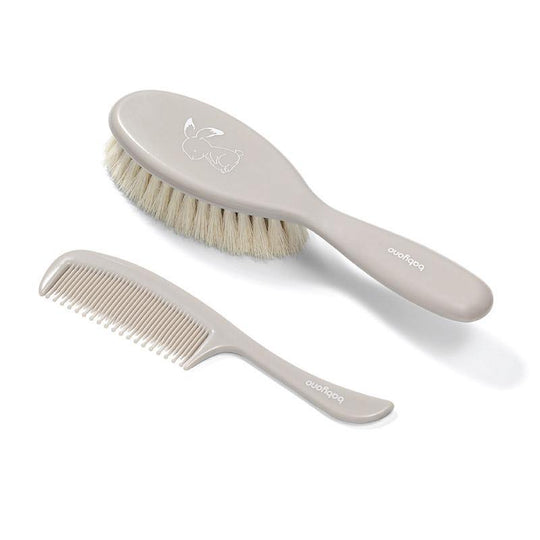 Set Perie Si Pieptan Bebelusi Par Natural Super Moale Gri BabyOno 568/03