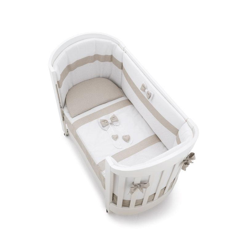Set Protectie Bumbac Pat 4 Piese Patut Bebelusi Colectia Lilli Ovale