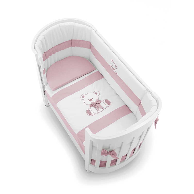 Set Protectie Bumbac Pat 4 Piese Patut Bebelusi Colectia Tato Ovale