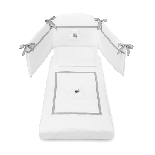 Set Protectie Bumbac Patut Bebelusi 4 Piese Colectia Dudu