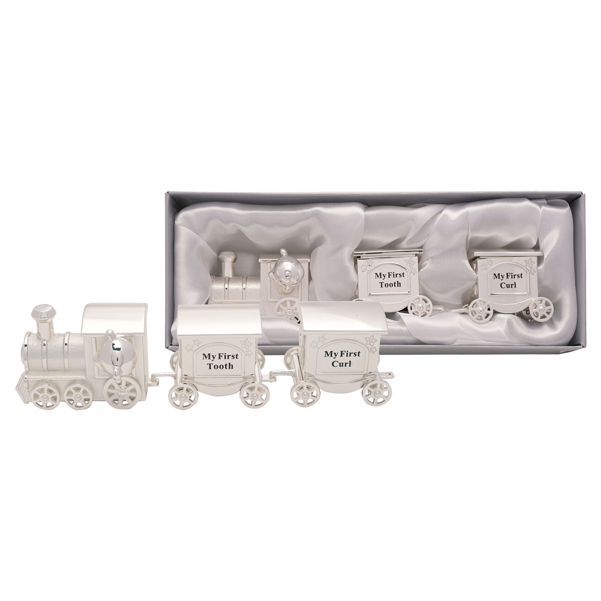 Trenulet Argintat pentru bucla si dintisor CG423 - Camera Bebelusului